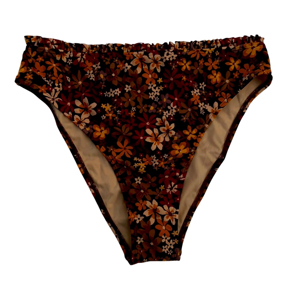Cupshe Daisy lettuce edge bikini bottom ONLY large